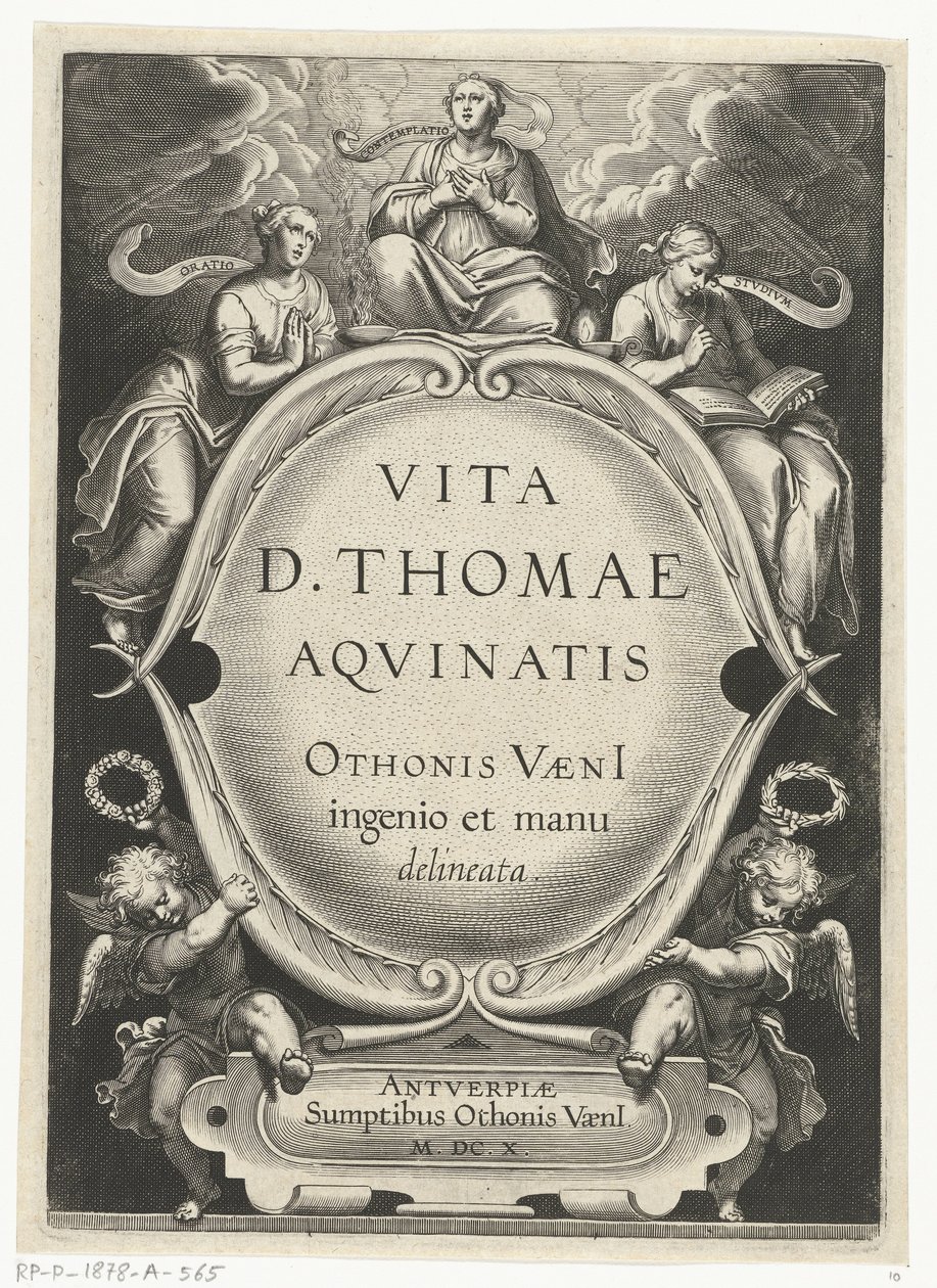 Başlık baskısı: Otto van Veen, Vita D. Thomae Aqvinatis, Antwerp, 1610 Aziz Thomas Aquinas