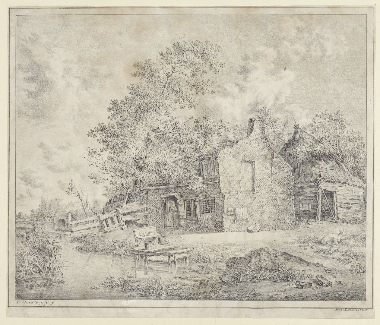 su üzerinde çiftlik by Cornelis Borsteegh