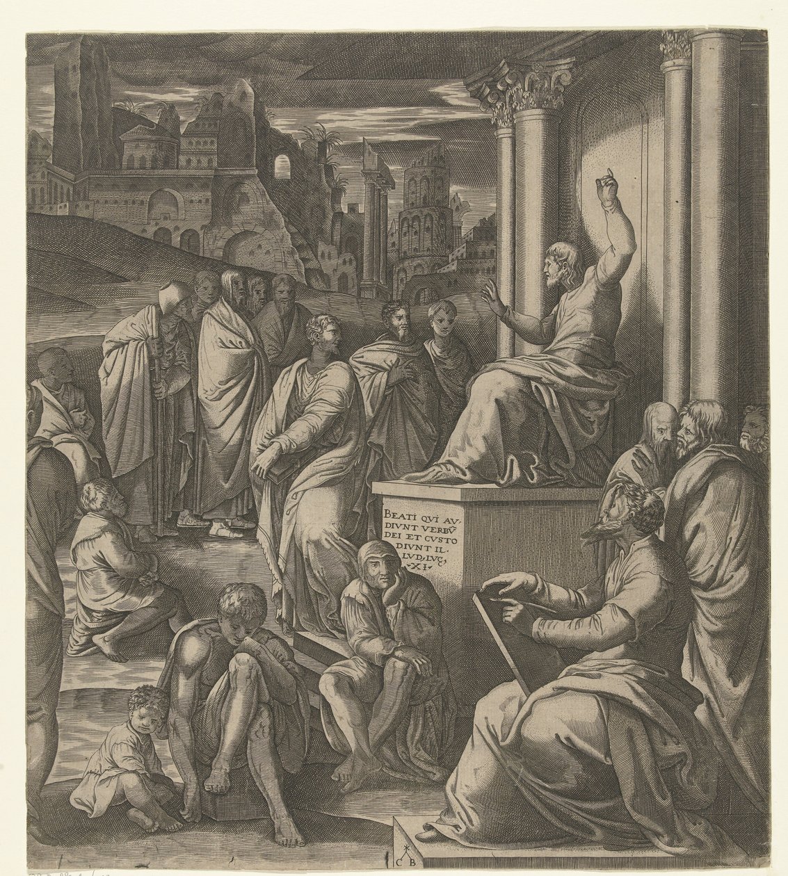 Mesih insanlara vaaz verir by Cornelis Bos (possibly)