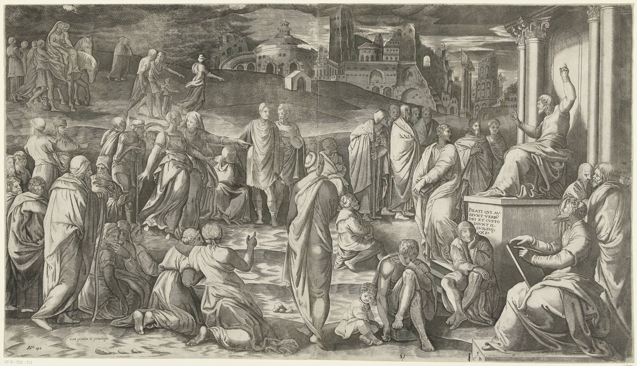Mesih insanlara vaaz verir by Cornelis Bos