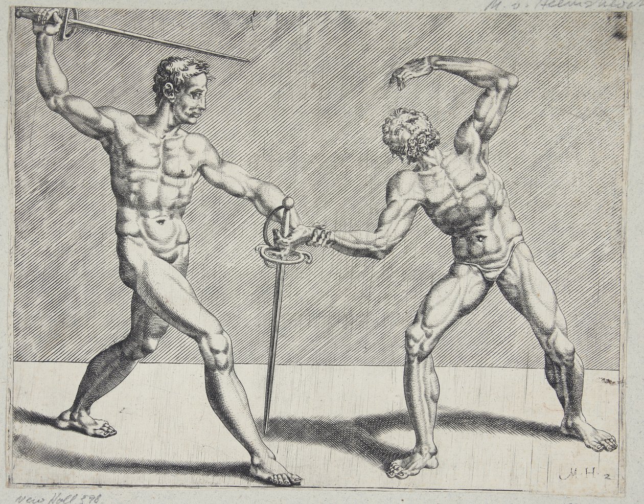 iki eskrimci by Cornelis Bos