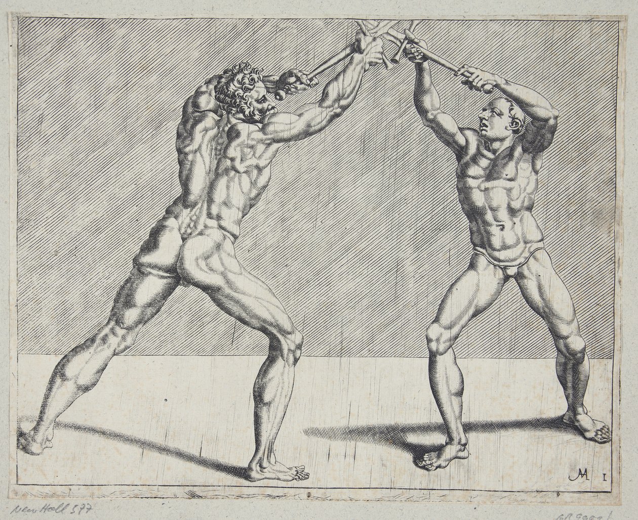 iki eskrimci by Cornelis Bos