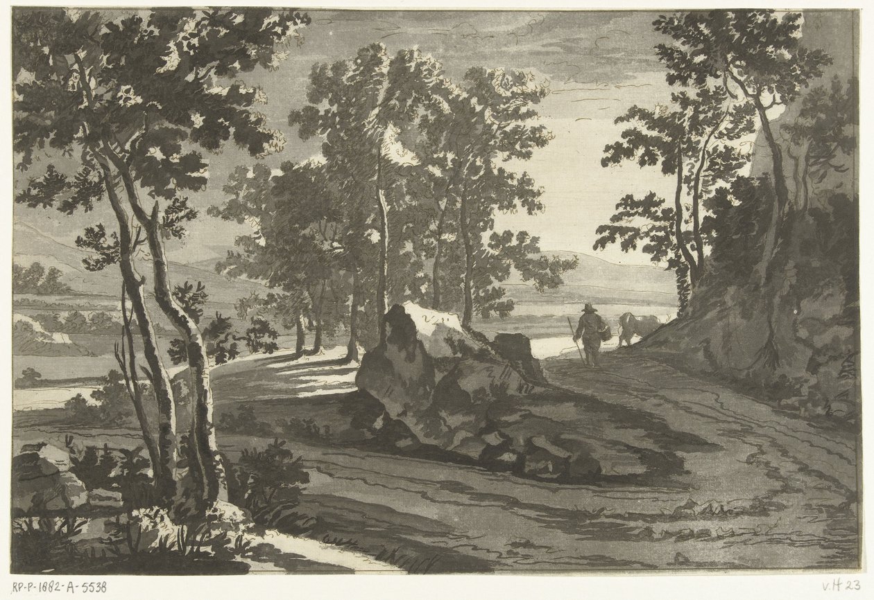 Sürücü ile ormanlık manzara by Cornelis Brouwer