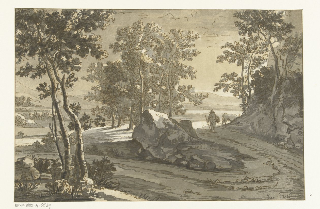 Sürücü ile ormanlık manzara by Cornelis Brouwer