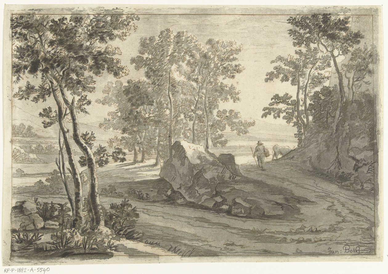 Sürücü ile ormanlık manzara by Cornelis Brouwer