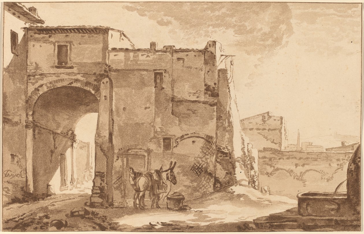 Gezgin ve Katır ile Ağ Geçidi, 1781, 1782 yayınlandı. by Cornelis Brouwer