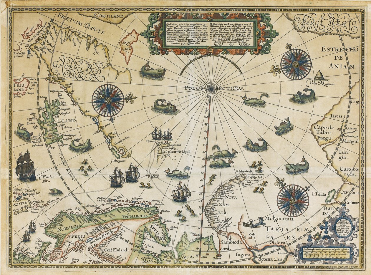 Willem Barentsz Üçüncü Yolculuğu Haritası, 1598 by Cornelis Claesz