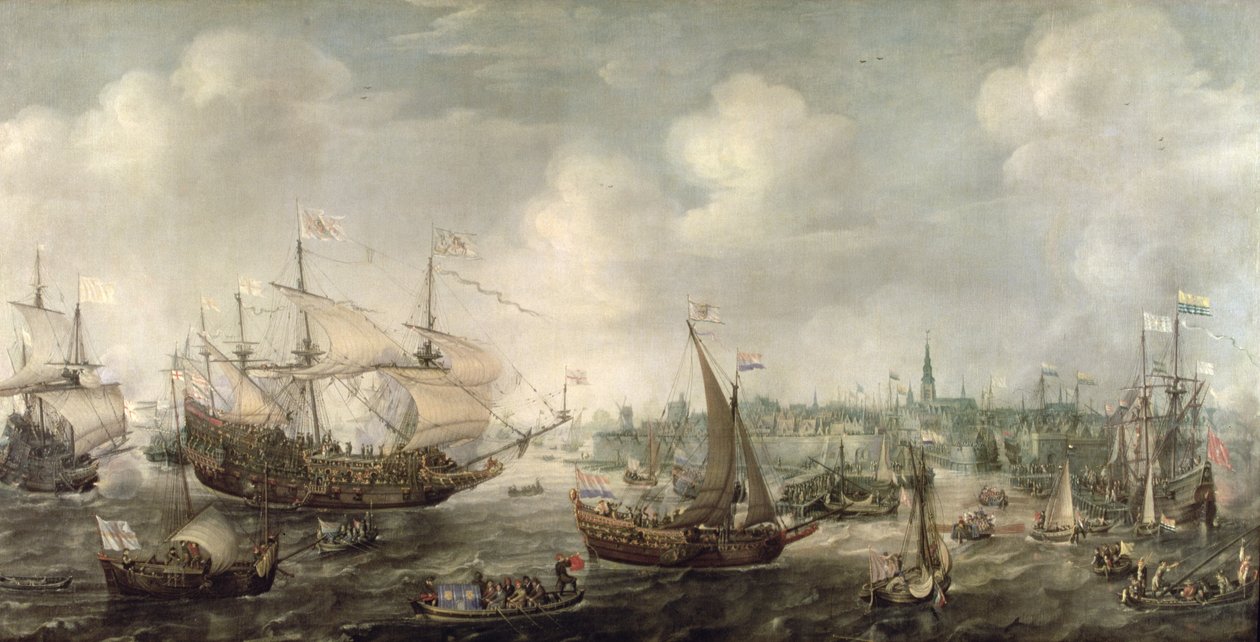 Fredrick V'nin 1613'te Vlissingen'e gelişi (tuval üzerine yağlı boya) by Cornelis Claesz  van Wieringen
