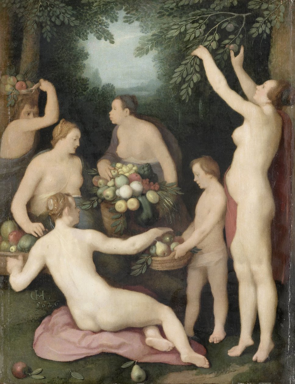 Meyve Hasatını Alan Pomona by Cornelis Cornelisz. van Haarlem