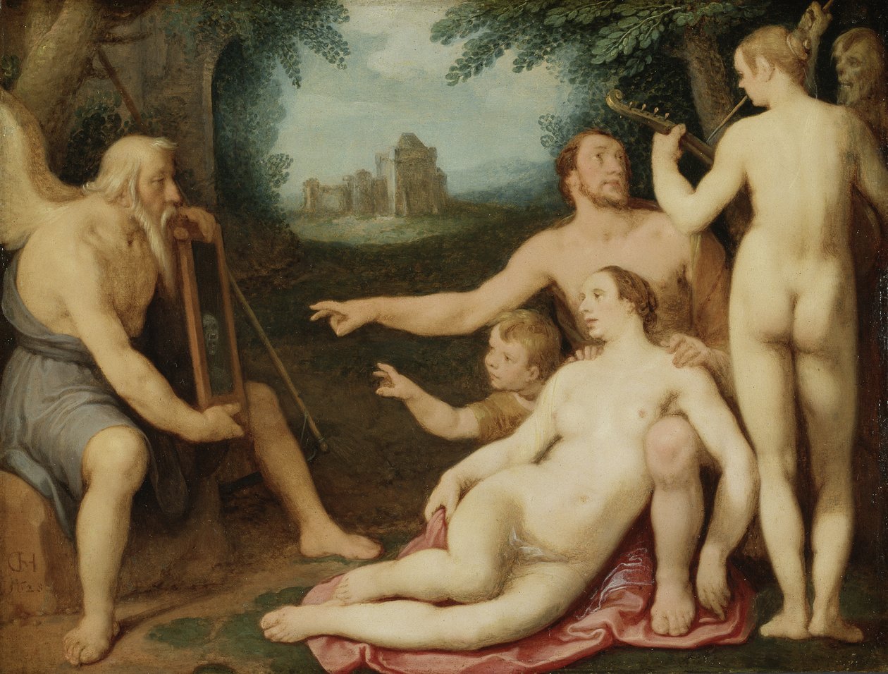 Zamanın Aynası, 1628 (bakır üzerine yağlı boya) by Cornelis Cornelisz van Haarlem