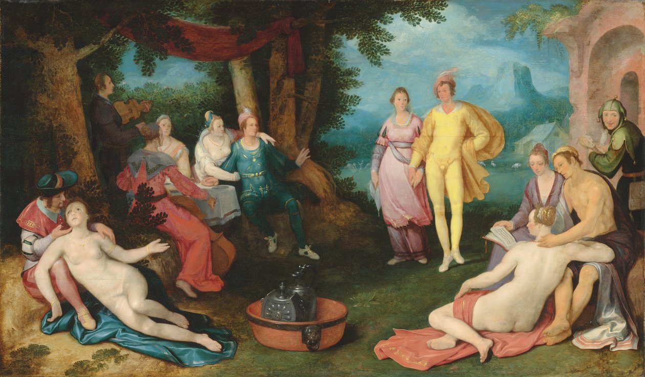 Fahişeler Arasındaki Müsrif Oğul (tuval üzerine yağlı boya) by Cornelis Cornelisz. van Haarlem