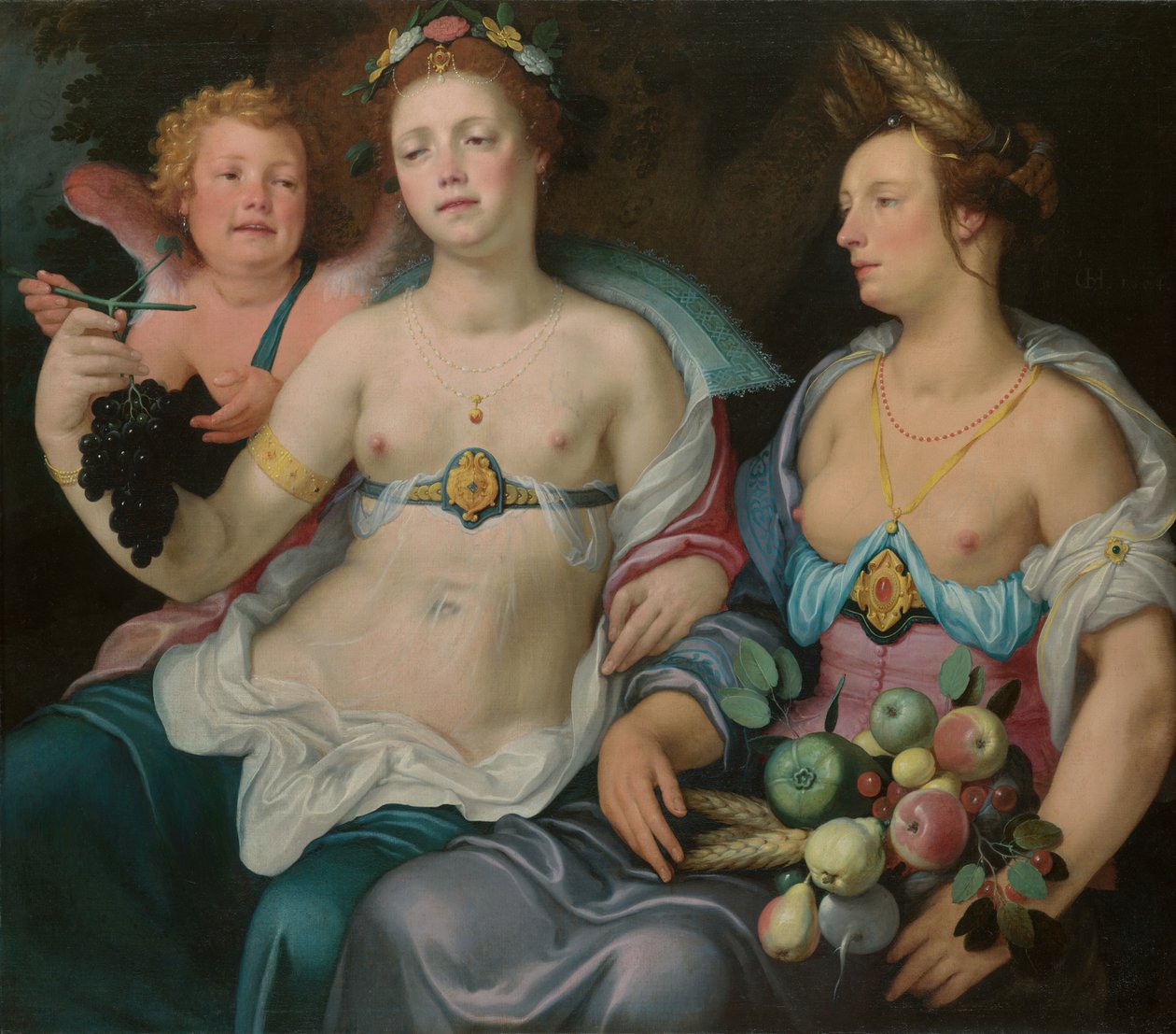 Venüs, Aşk Tanrısı ve Ceres, 1604. by Cornelis Cornelisz van Haarlem