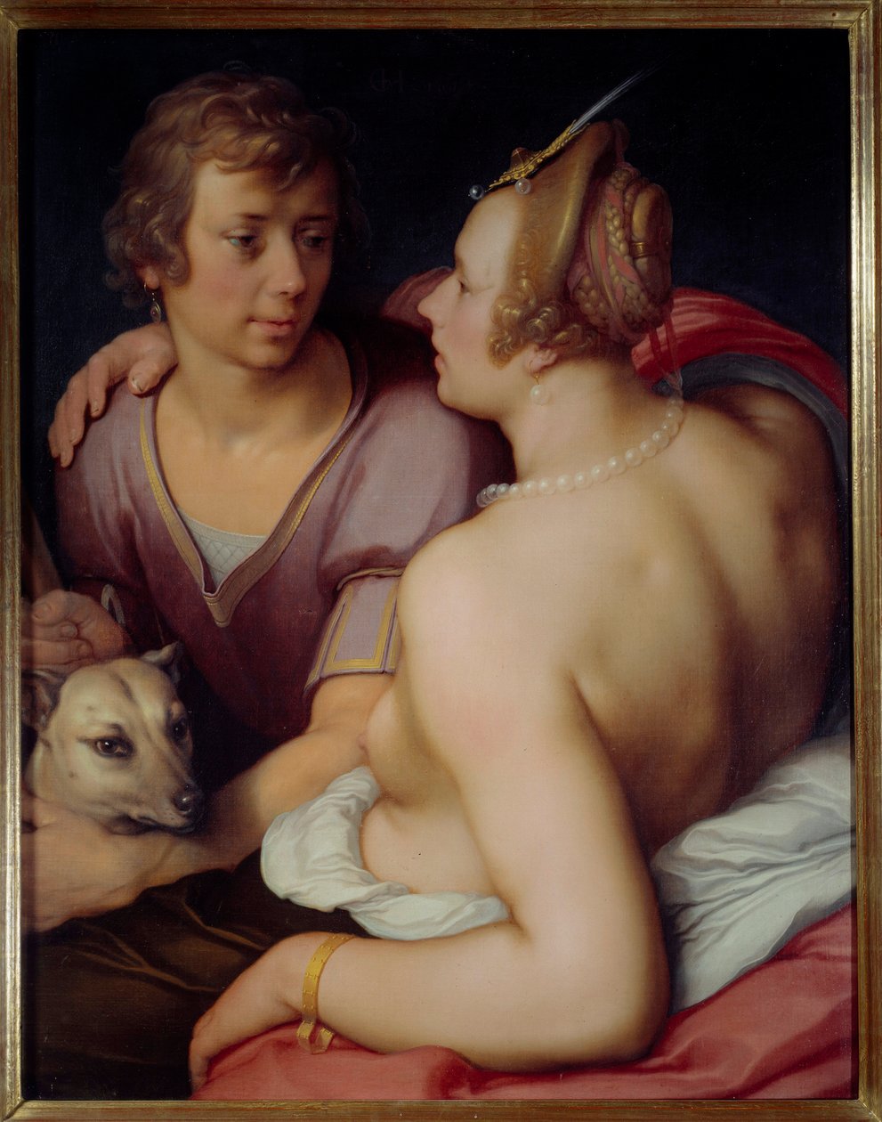 Cornelis Van Haarlem'in (1562-1638) Venüs ve Adonis Tablosu 17. Yüzyıl Güneşi. 0,95x0,74 m Caen, Güzel Sanatlar Müzesi by Cornelis Cornelisz. van Haarlem