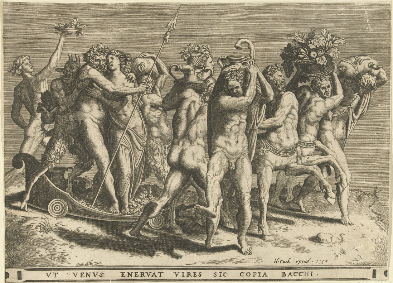 Centaurlar tarafından çizilen bir arabada Bacchus ve Venüs by Cornelis Cort (rejected attribution)