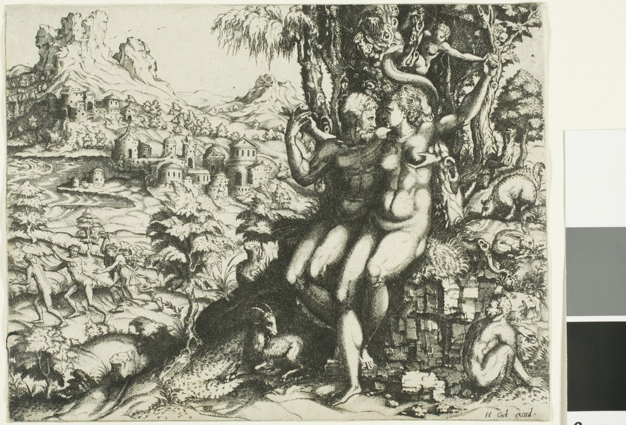 Adem ve Havva ve Cennetten Kovulma by Cornelis Cort