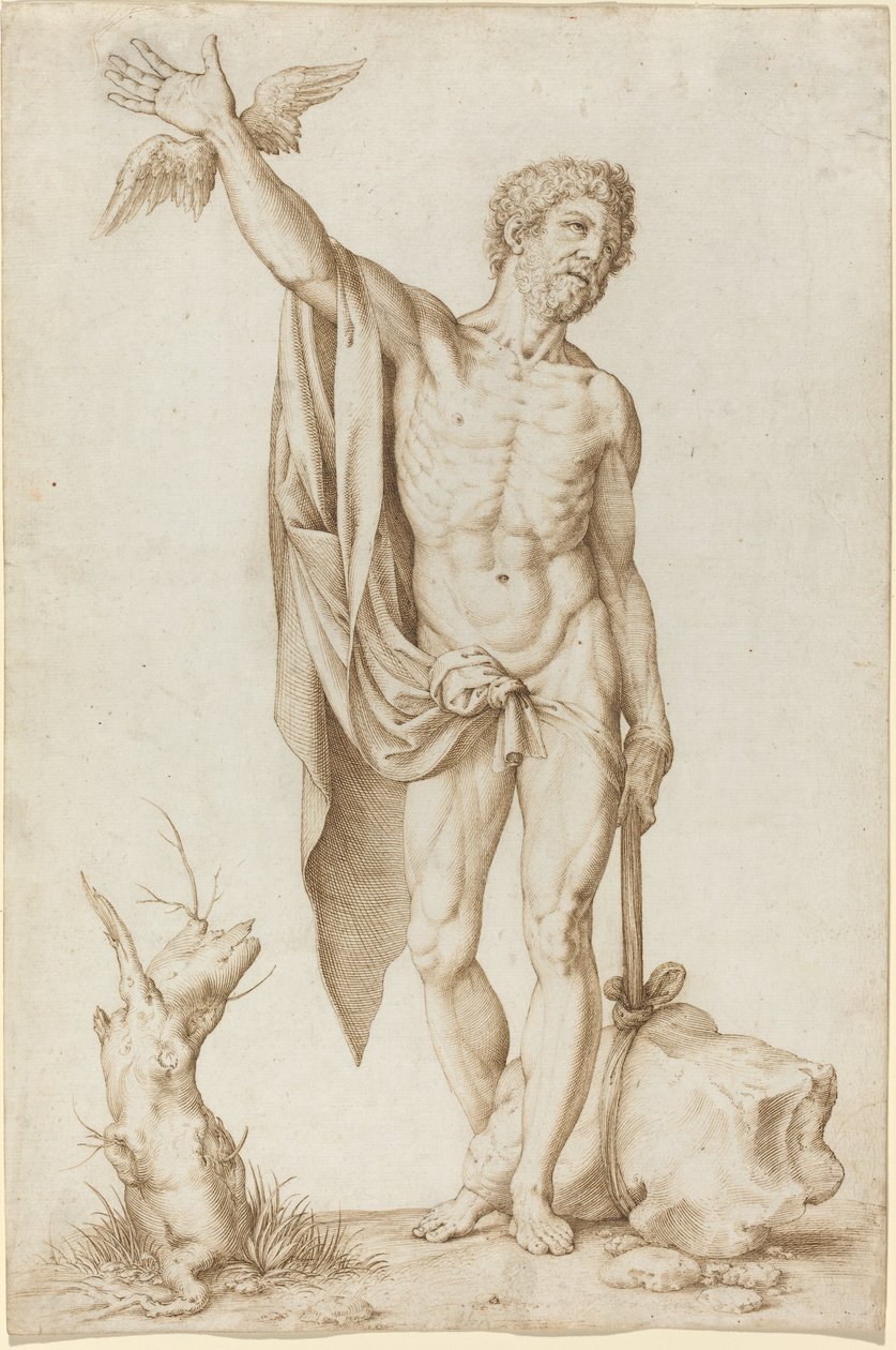 Yoksulluğu Engelleyen Zeka Alegorisi by Cornelis Cort