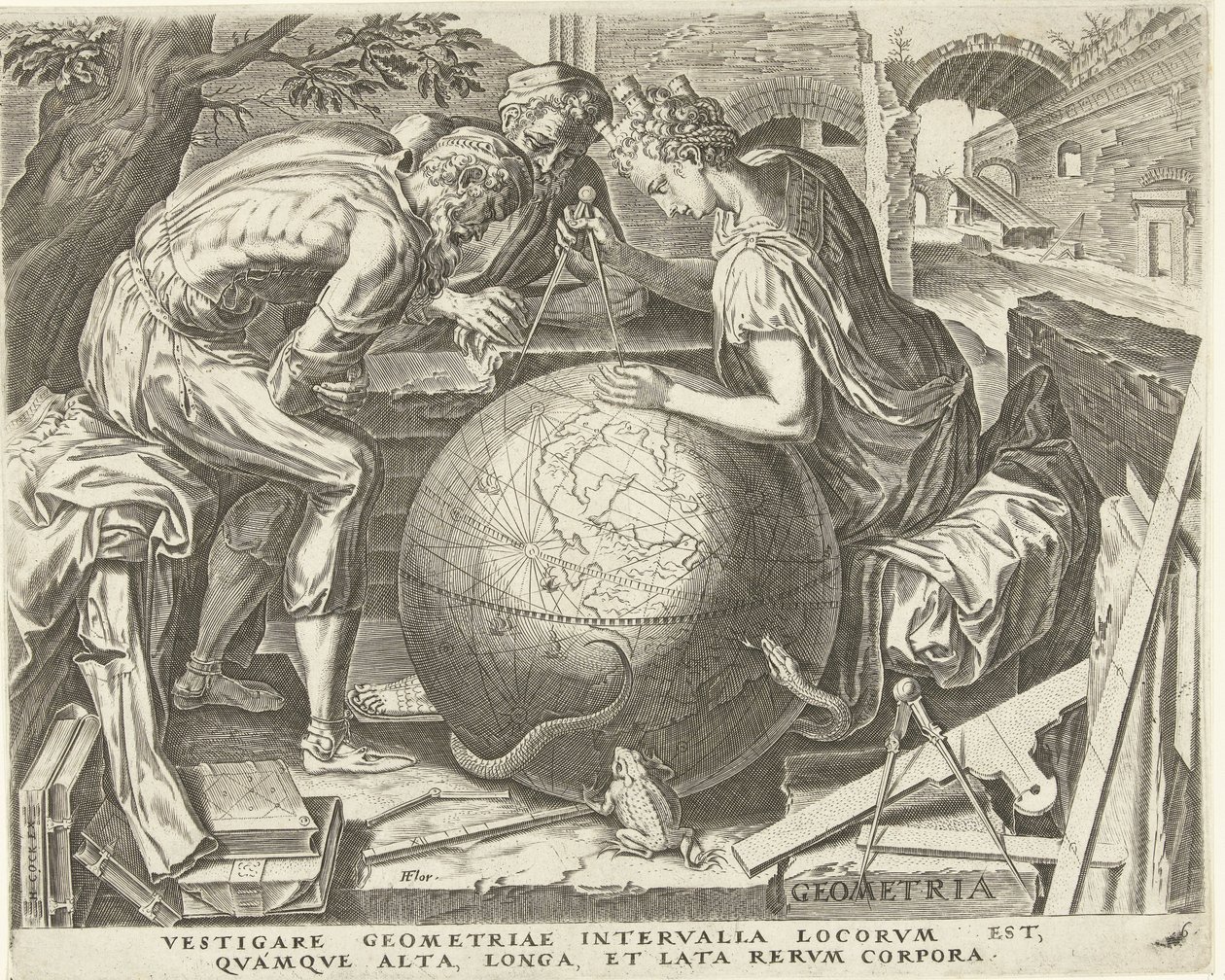Geometri (Geometri) Yedi Liberal Sanat (Artes Liberales) (dizi başlığı) by Cornelis Cort