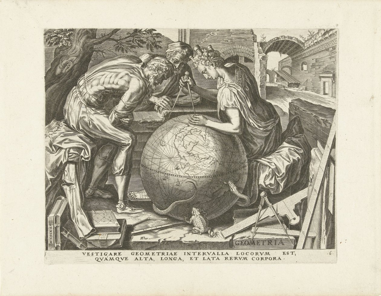 Geometri (Geometri) Yedi Liberal Sanatlar (dizi başlığı) by Cornelis Cort