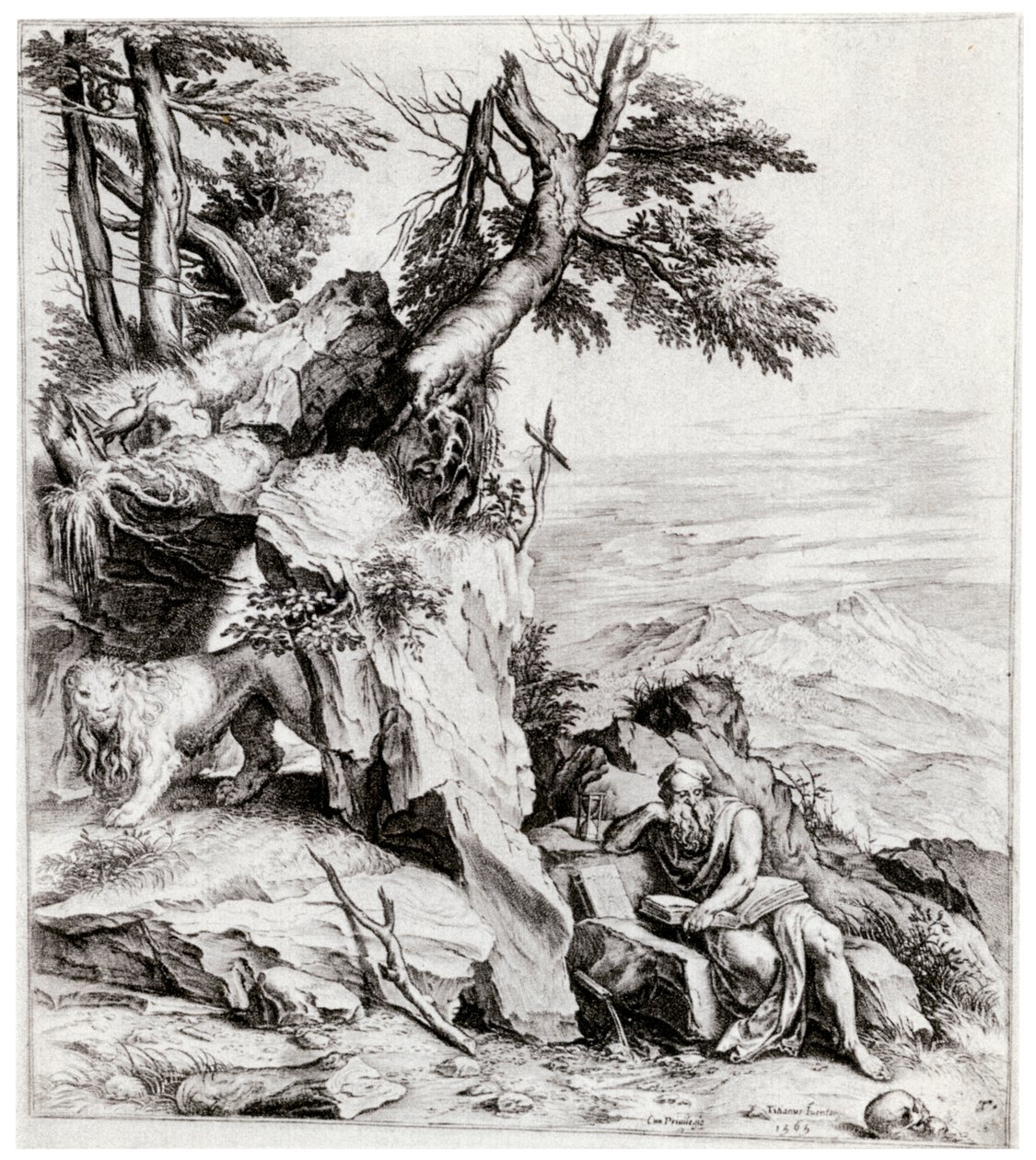 St Jerome ile manzara, 16. yüzyıl, 1937 by Cornelis Cort
