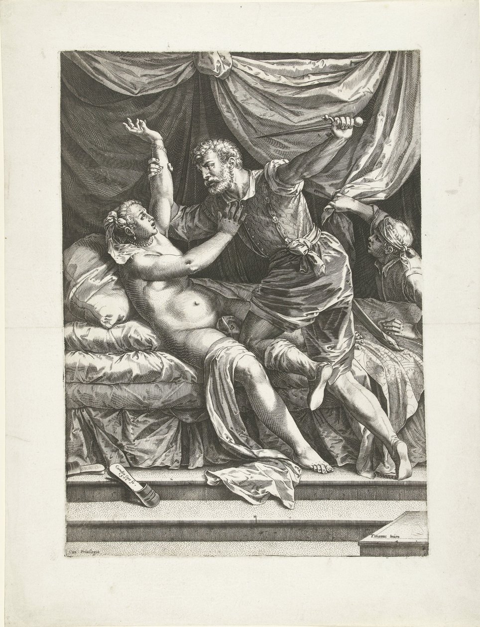 Lucretia en Sextus by Cornelis Cort