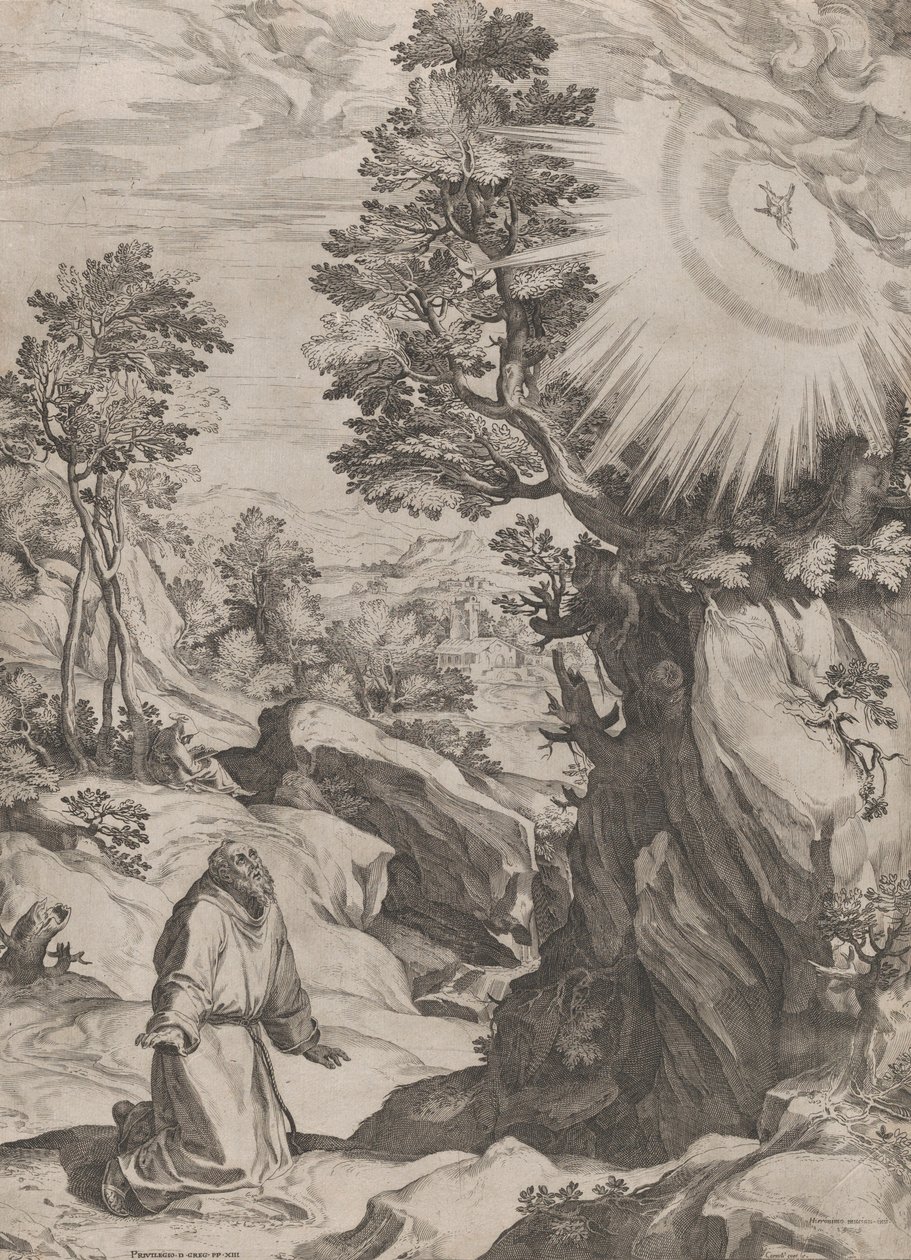 Vahşi Doğada Aziz Francis Tövbekar, 1575. by Cornelis Cort