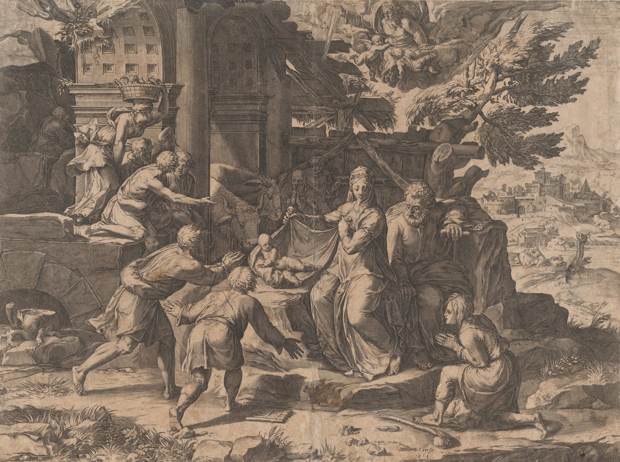 Çobanların Tapınması, 1569., 1569. by Cornelis Cort