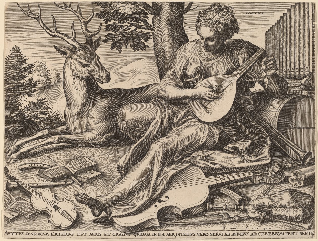 İşitme by Cornelis Cort after Frans Floris I
