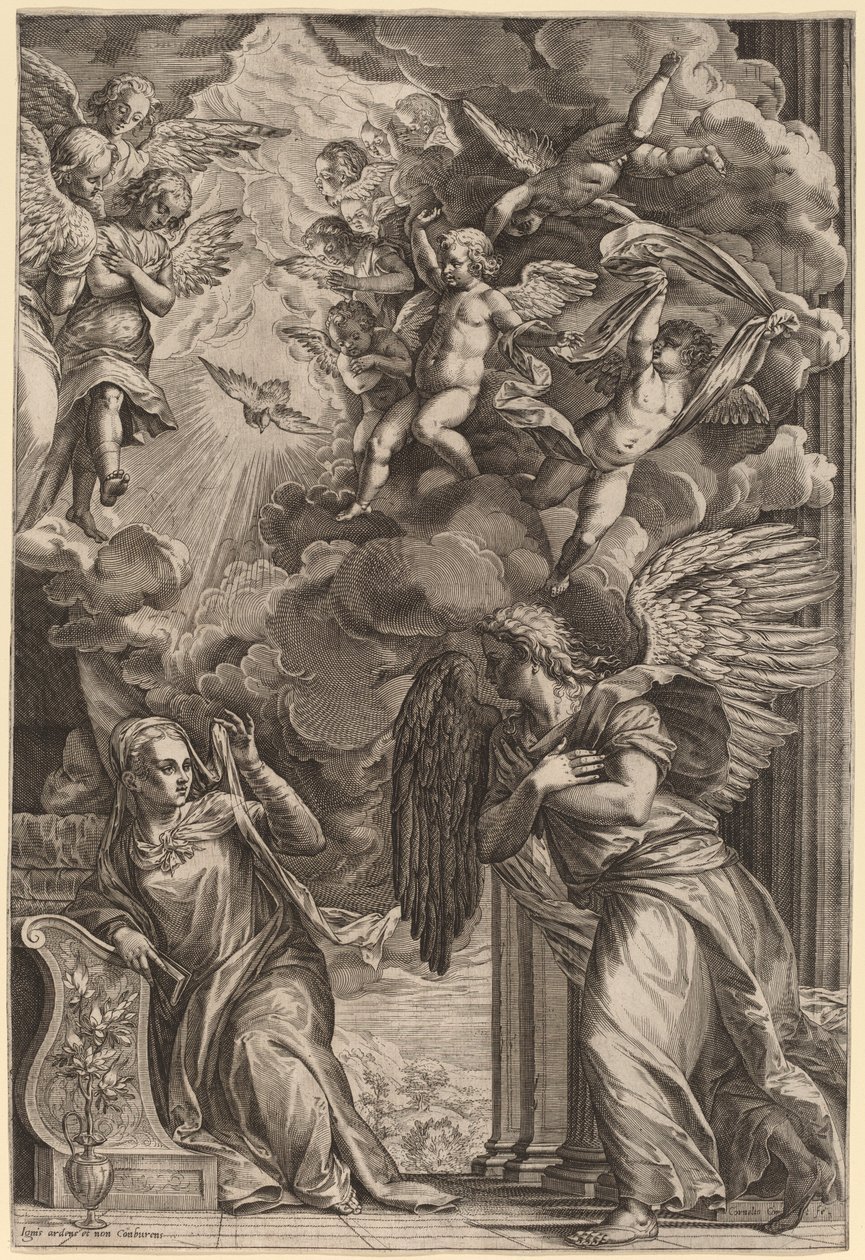 Duyuru by Cornelis Cort after Titian