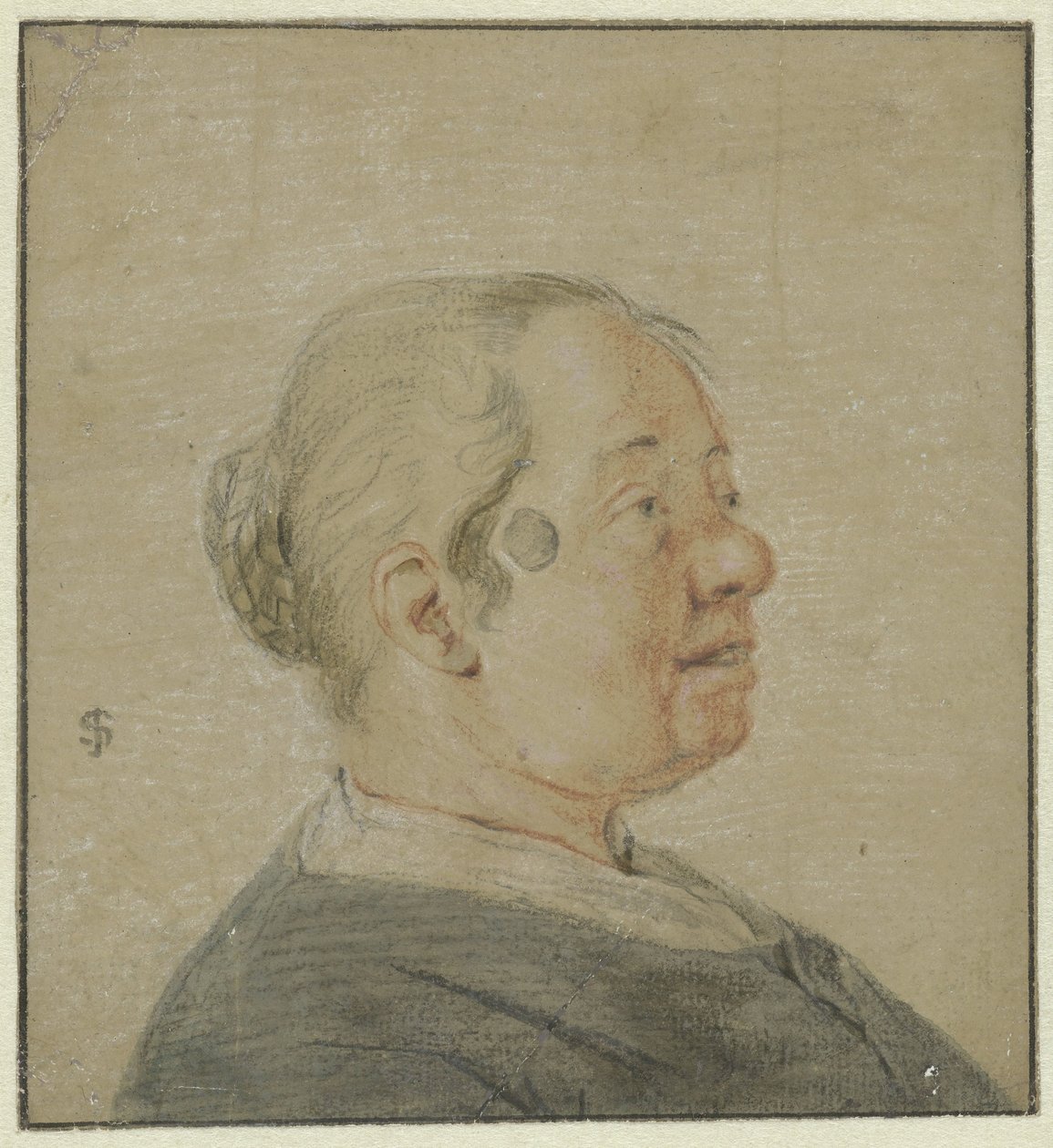 Profilde sağa bakan bir kadın büstü by Cornelis Dusart (possibly)