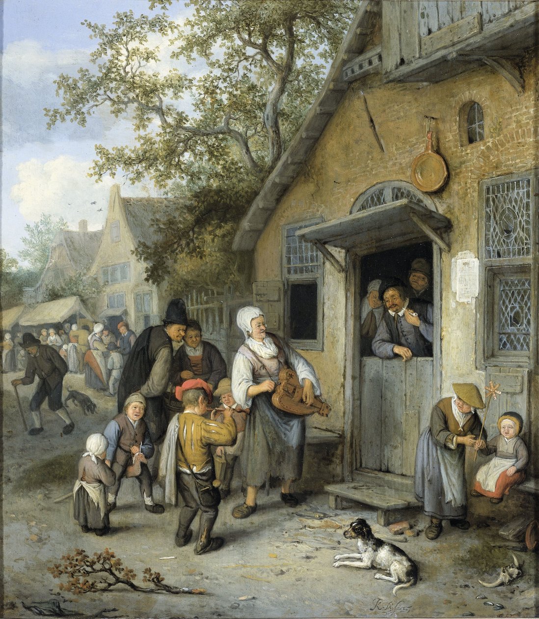 Ülke Kermisi (panelde yağlı) by Cornelis Dusart