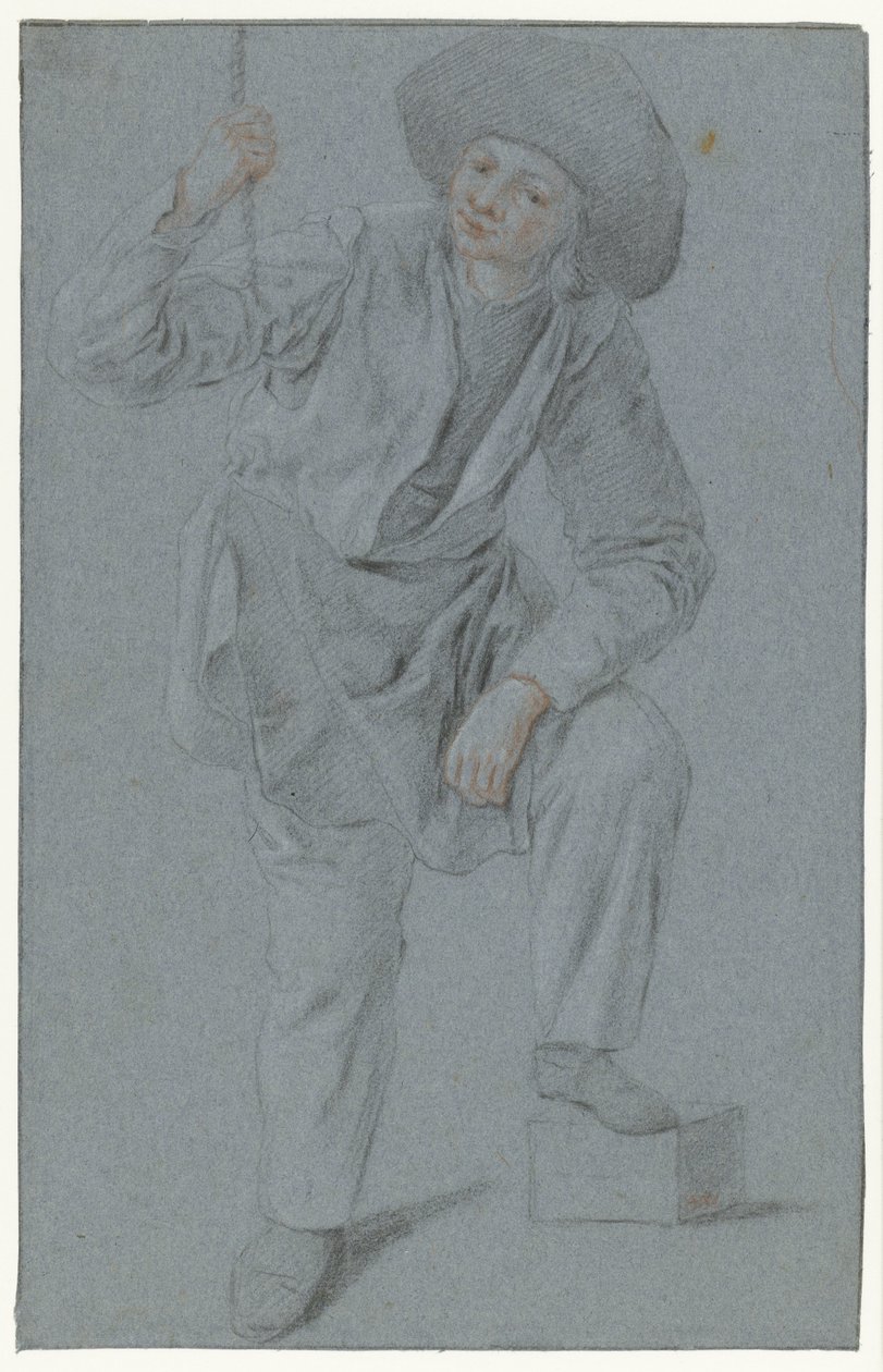 Bir ip çekerek ayakta duran çocuk by Cornelis Dusart