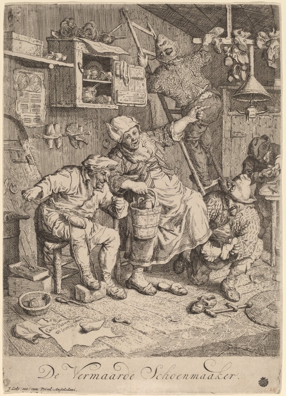Neşeli Ayakkabıcı by Cornelis Dusart