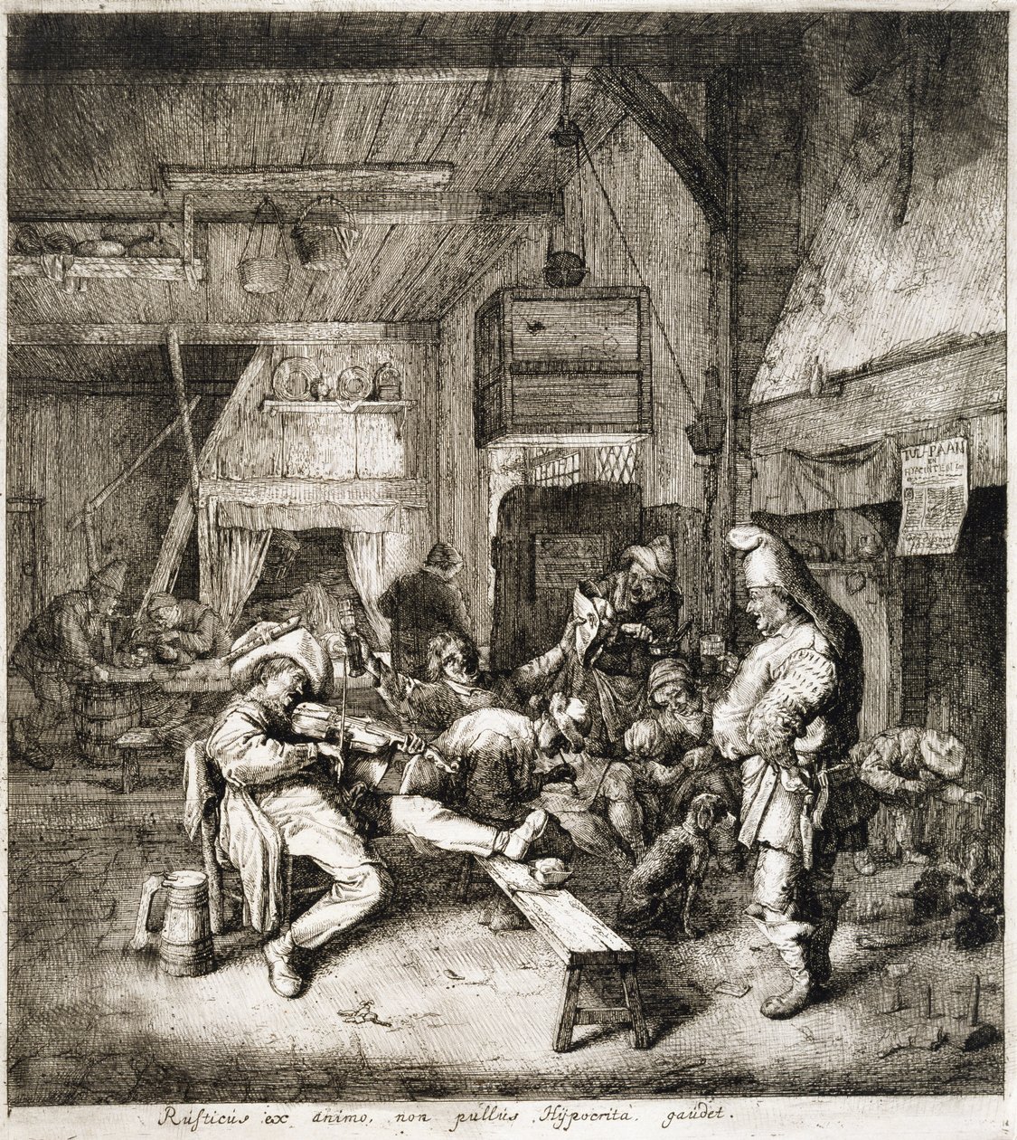 Handa Oturan Kemancı by Cornelis Dusart