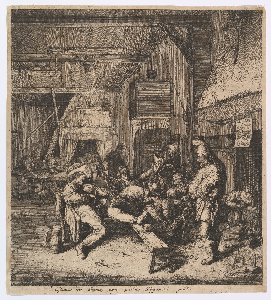 Handa Oturan Kemancı, 1685. by Cornelis Dusart