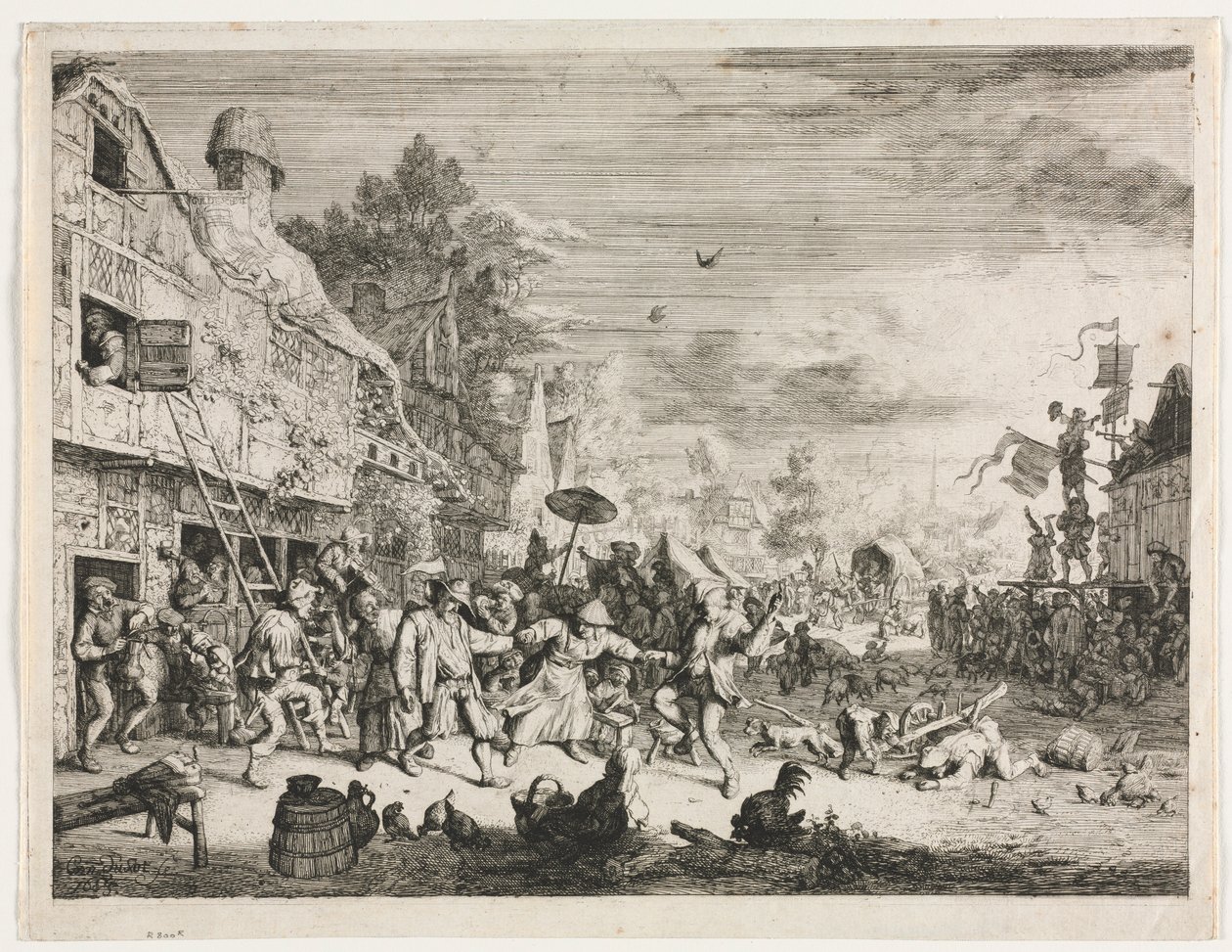 Köy Partisi. by Cornelis Dusart