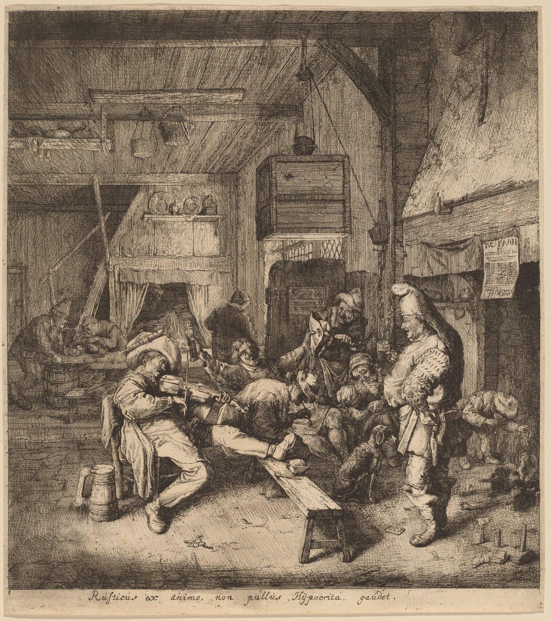 Bir Tavernada Oturan Kemancı by Cornelis Dusart
