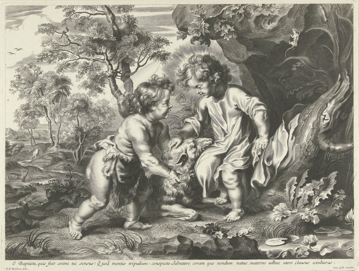 Vaftizci Yahya ve Çocukken Mesih by Cornelis Galle (I) (possibly)