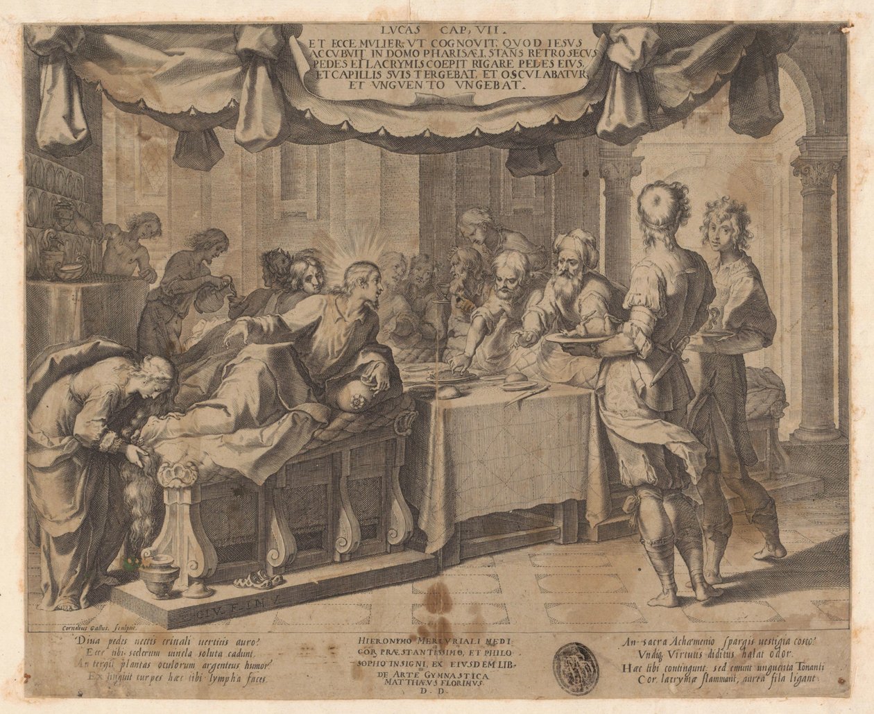 Ferisi Simun ile İsa konuğu by Cornelis Galle (I)
