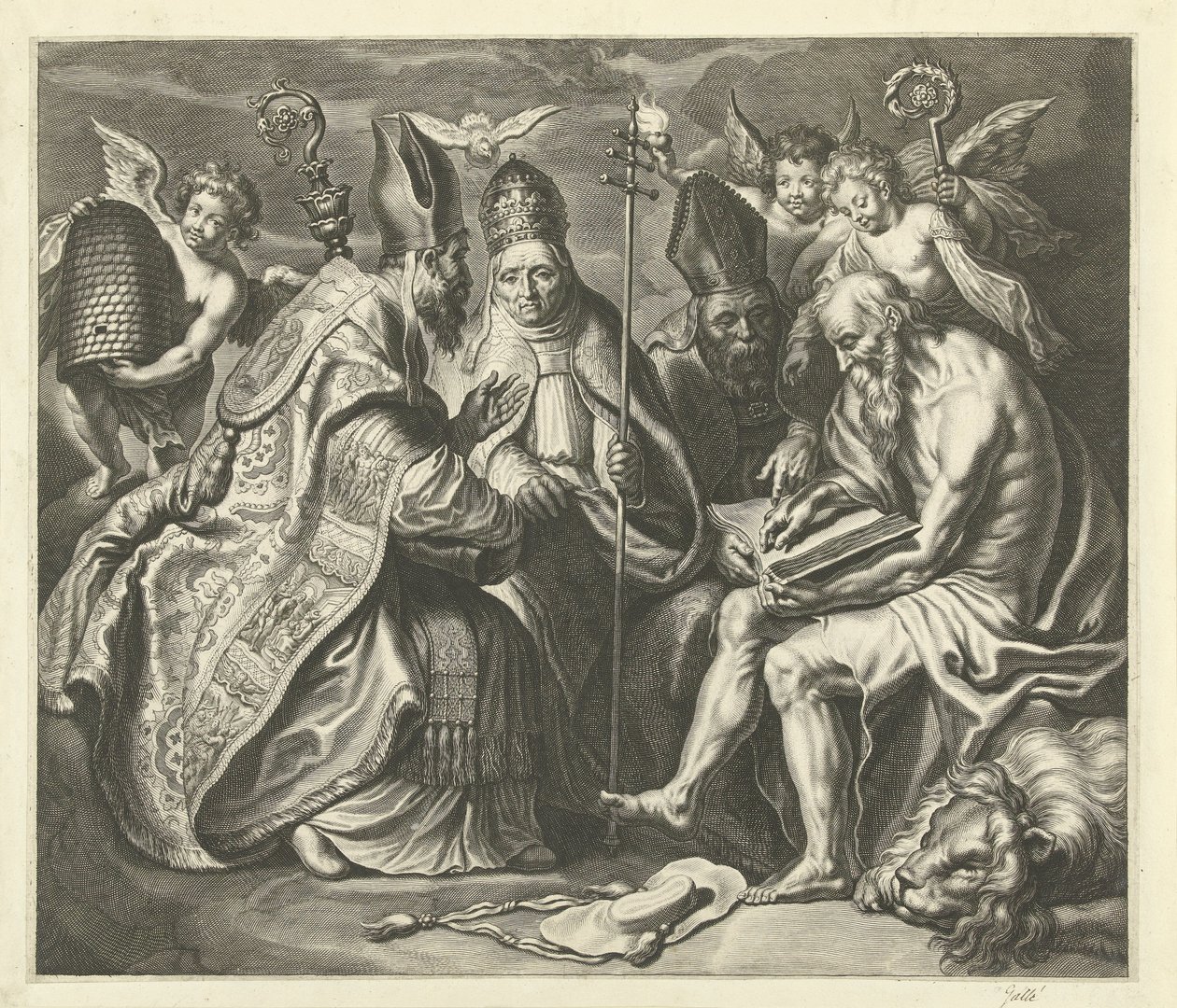 Dört Kilise Babaları by Cornelis Galle (I)