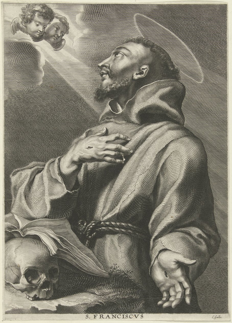 H. Francis van Assisi Aziz Francis (nesnedeki başlık) by Cornelis Galle (I)