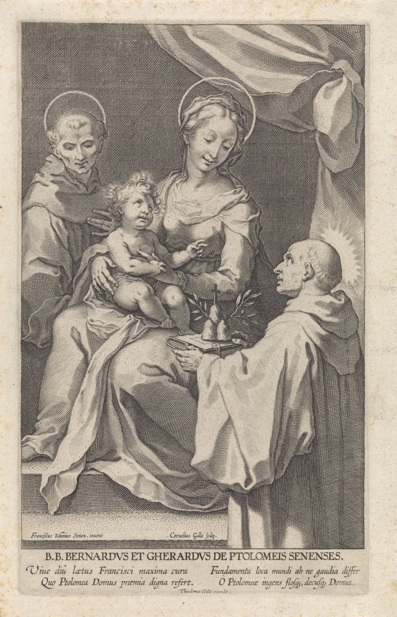 Çocuklu Meryem ve Sienalı Aziz Bernard ve Aziz Gerardus by Cornelis Galle (I)