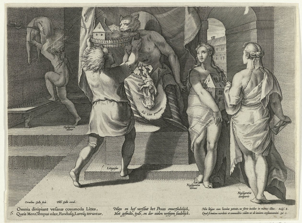 Mülkiyet hakkının kötüye kullanılması Davada kötüye kullanım (dizi başlığı) Litis Abusus (dizi adı) by Cornelis Galle (I)