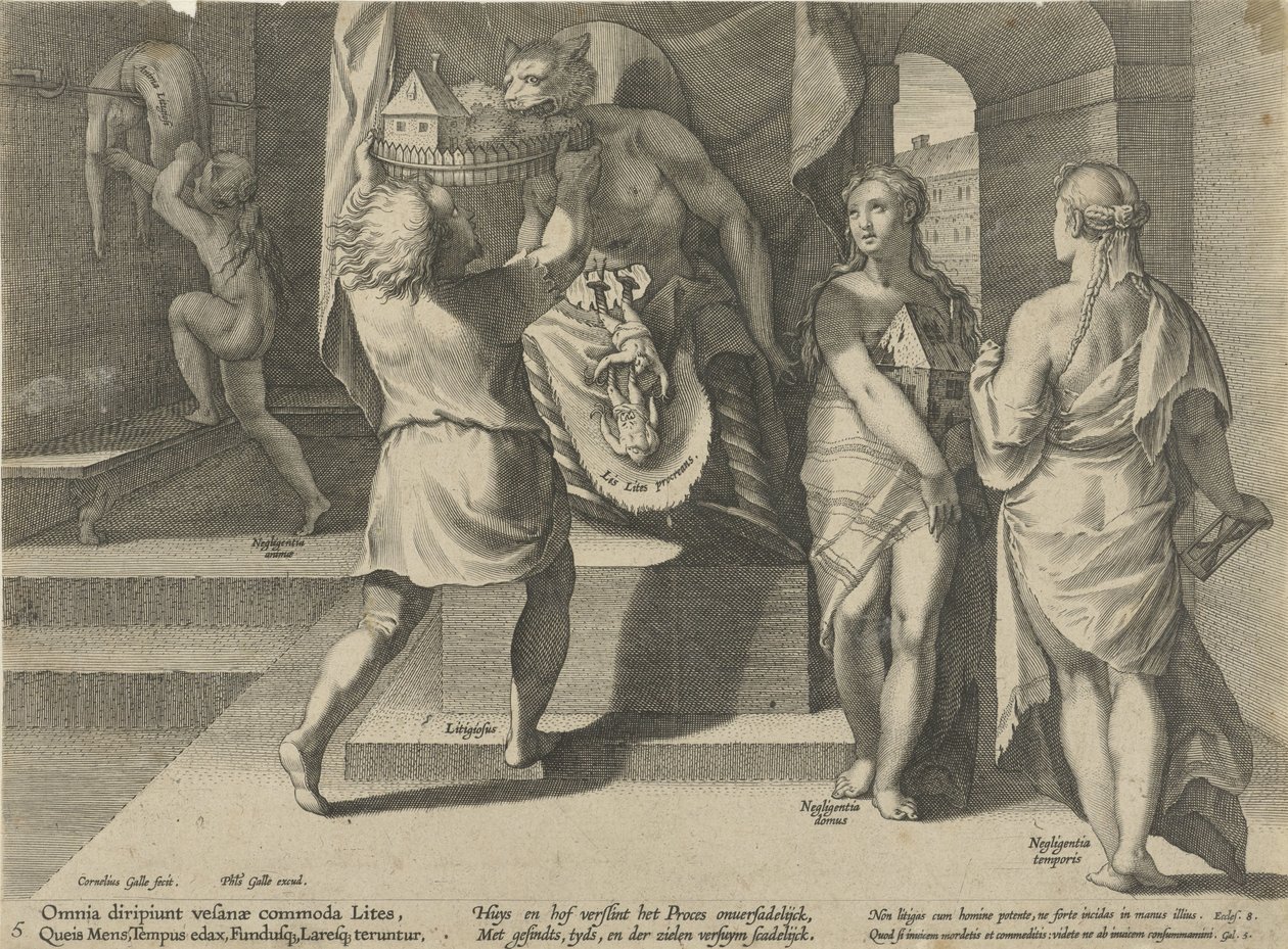 Mülkiyet hakkının kötüye kullanılması Davada kötüye kullanım (dizi başlığı) Litis Abusus (dizi adı) by Cornelis Galle (I)