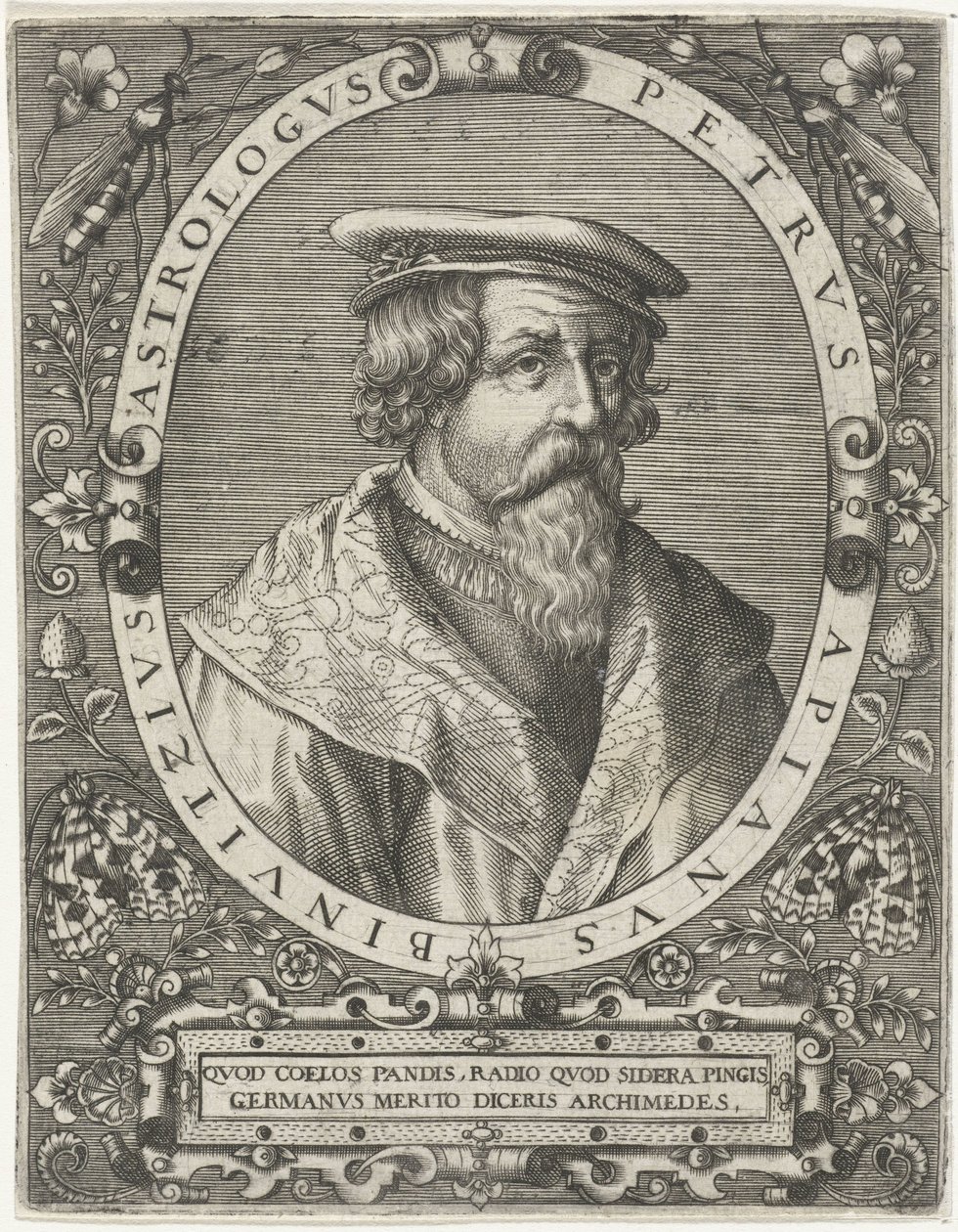 Portret van Petrus Apianus Petrus Apianus Binuitzius (nesne üzerindeki başlık) by Cornelis Galle (I)