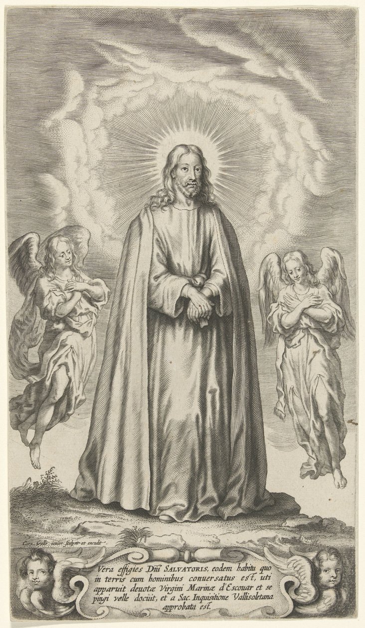 iki melek ile İsa by Cornelis Galle (II)