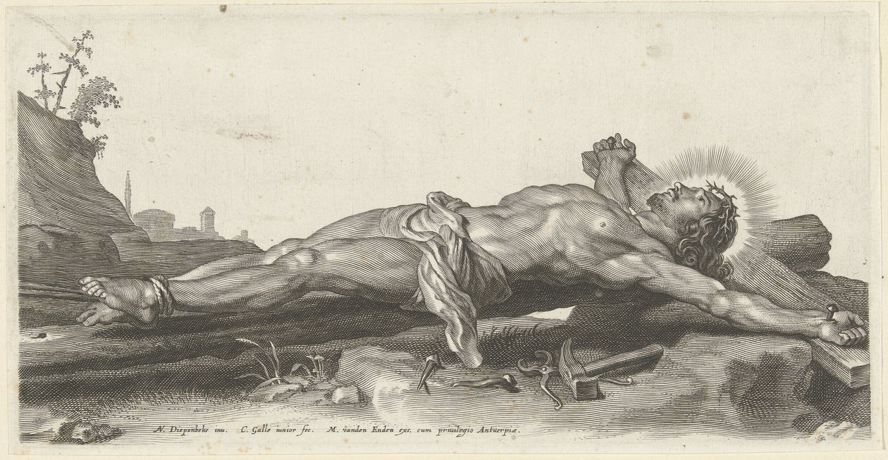 Yerde çarmıha gerilmiş İsa by Cornelis Galle (II)