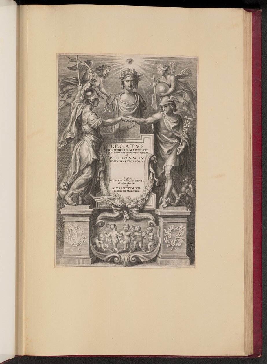 Frederik de Marselaer, Legatvs için Başlık Sayfası by Cornelis Galle II after Sir Peter Paul Rubens