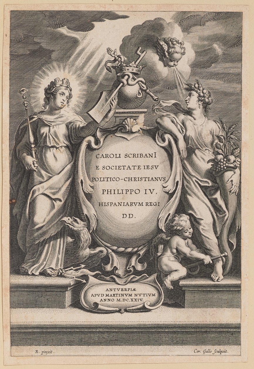 Charles Scribani, Politik-Hıristiyan için Başlık Sayfası by Cornelis Galle I after Sir Peter Paul Rubens