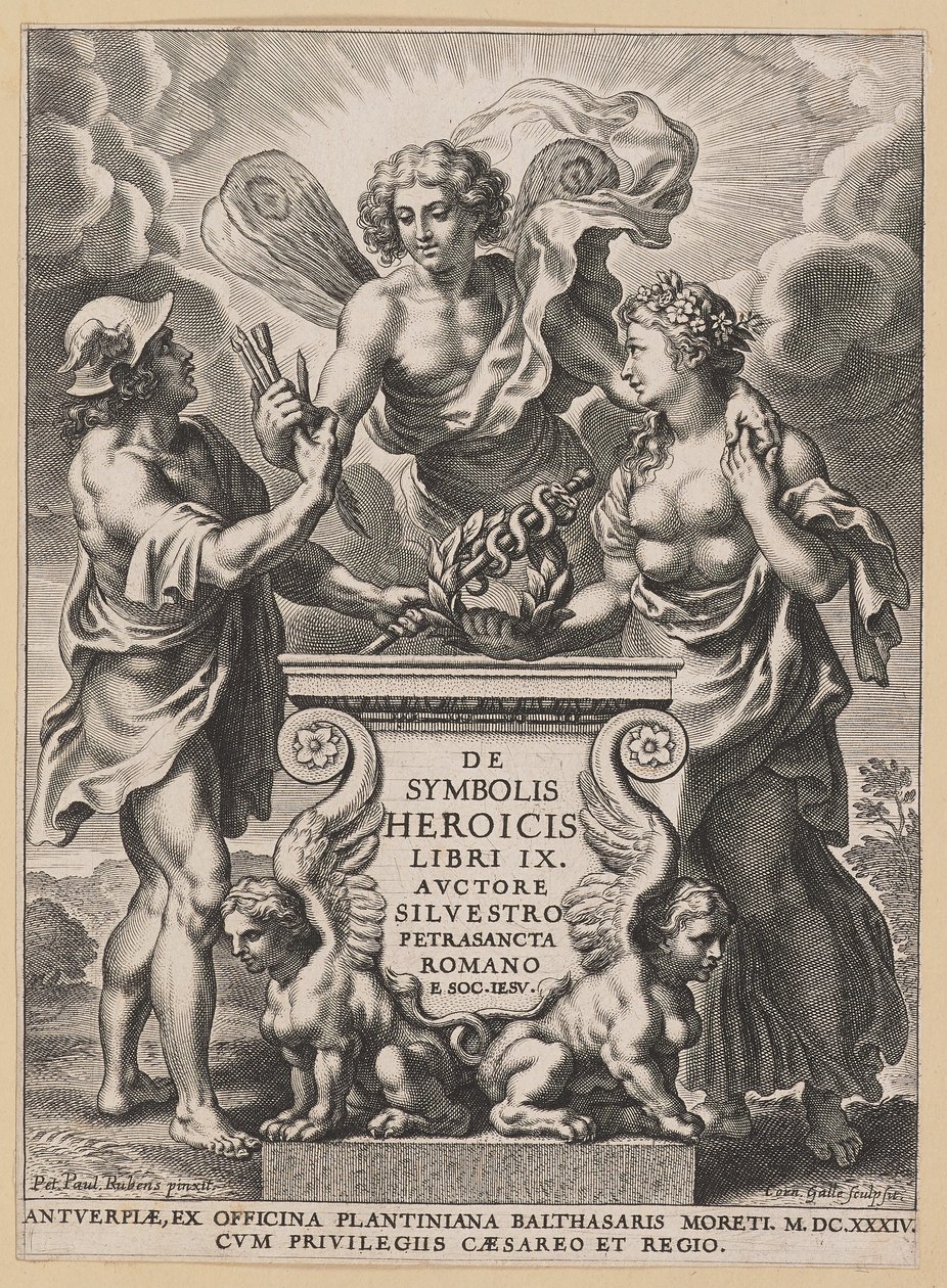 Sylvester Pietrasanta, Kahramanlık Sembolleri için Başlık Sayfası by Cornelis Galle I after Sir Peter Paul Rubens
