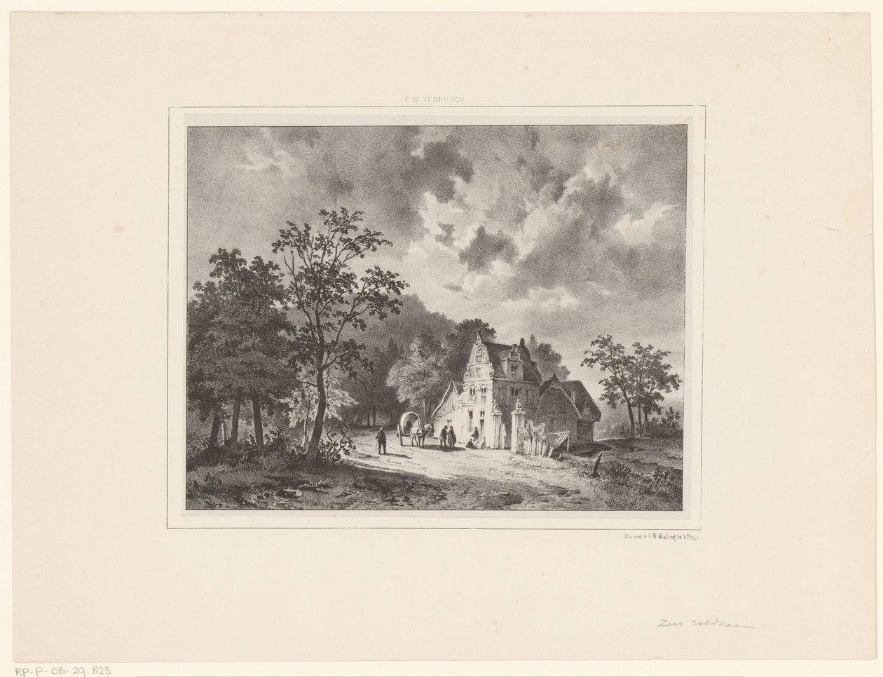 Peyzajdaki ev by Cornelis Gerrit Verburgh